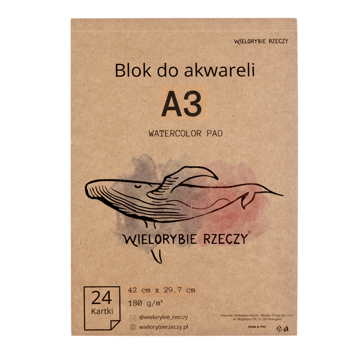 Blok do akwareli 180 g/m² w formacie A3