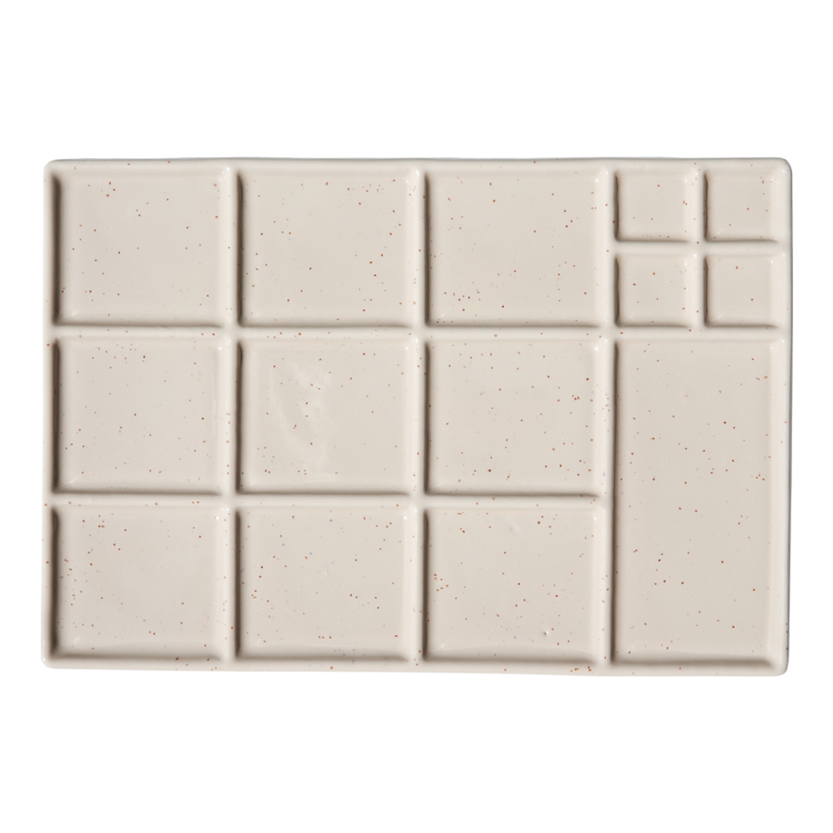 Duża ceramiczna paleta malarska z 14 przegródkami