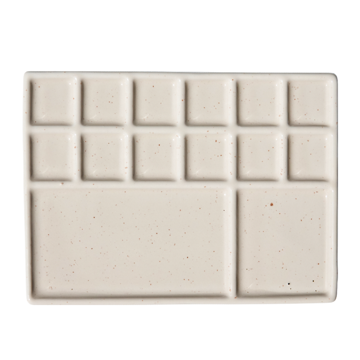 Mała ceramiczna paleta malarska z 14 przegródkami