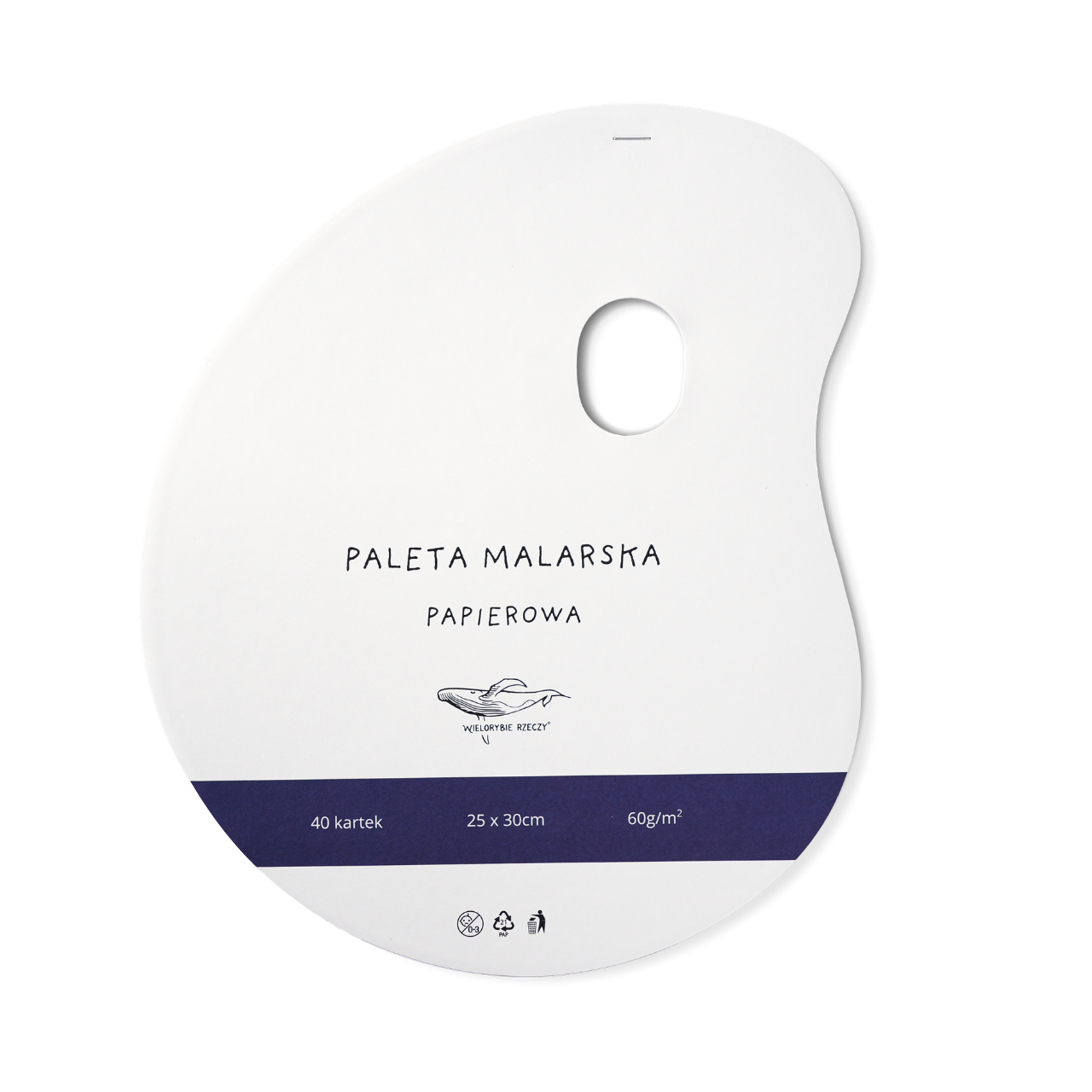 papierowa paletka malarska 40 kartek wielorybierzeczy