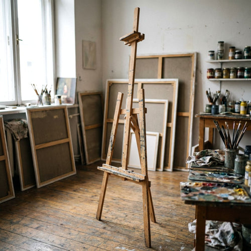 sztaluga malarska studyjna 150 cm w pracowni wielorybie rzeczy