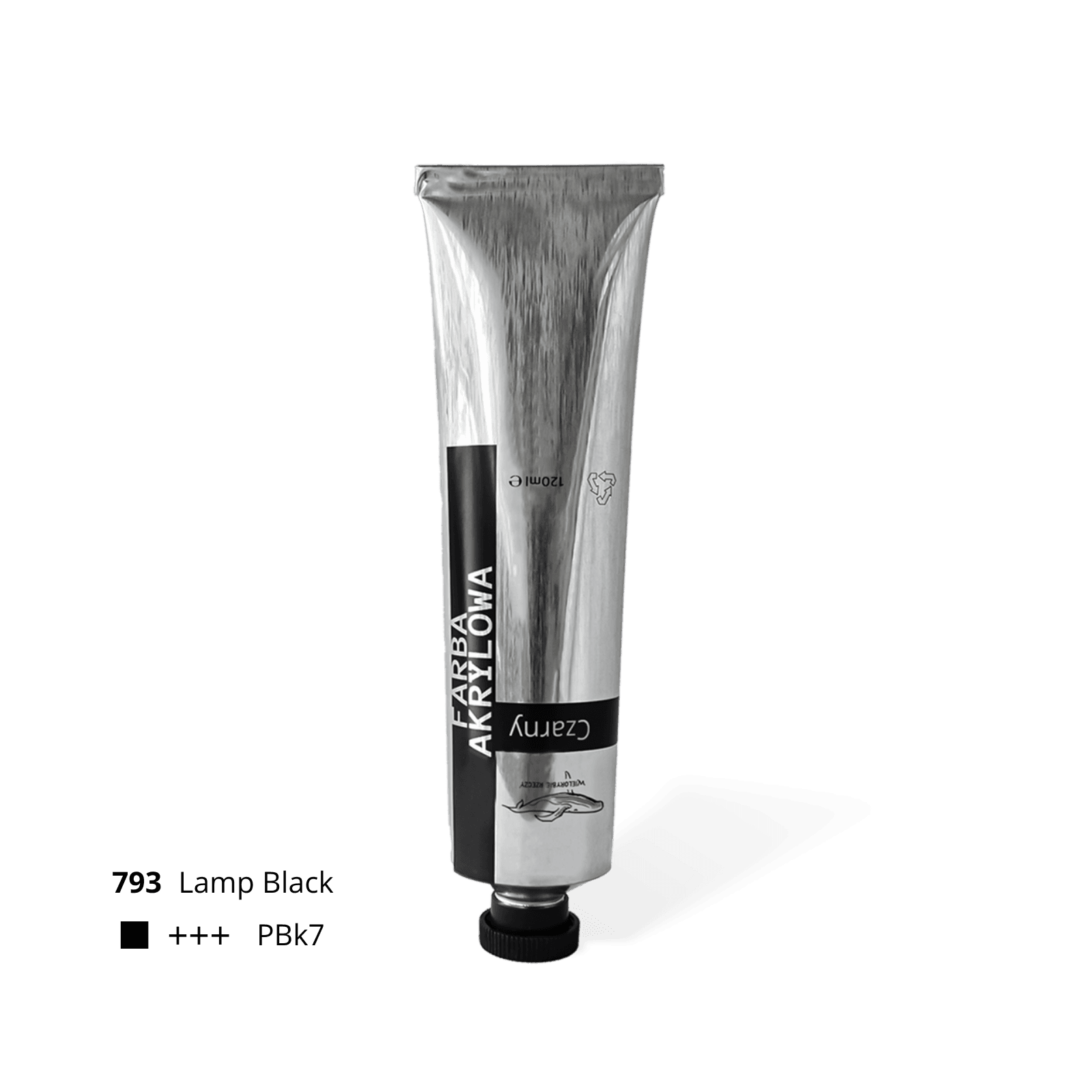 farba akrylowa pro biała lamp black w metalowej tubce wielorybie rzeczy