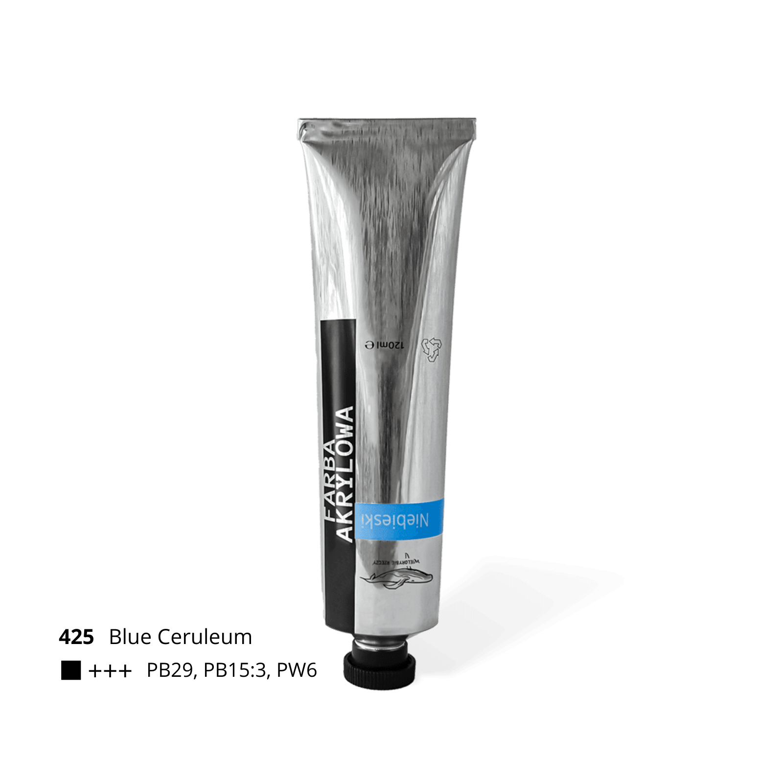 farba akrylowa pro kolor niebieski blue ceruleum wielorybie rzeczy
