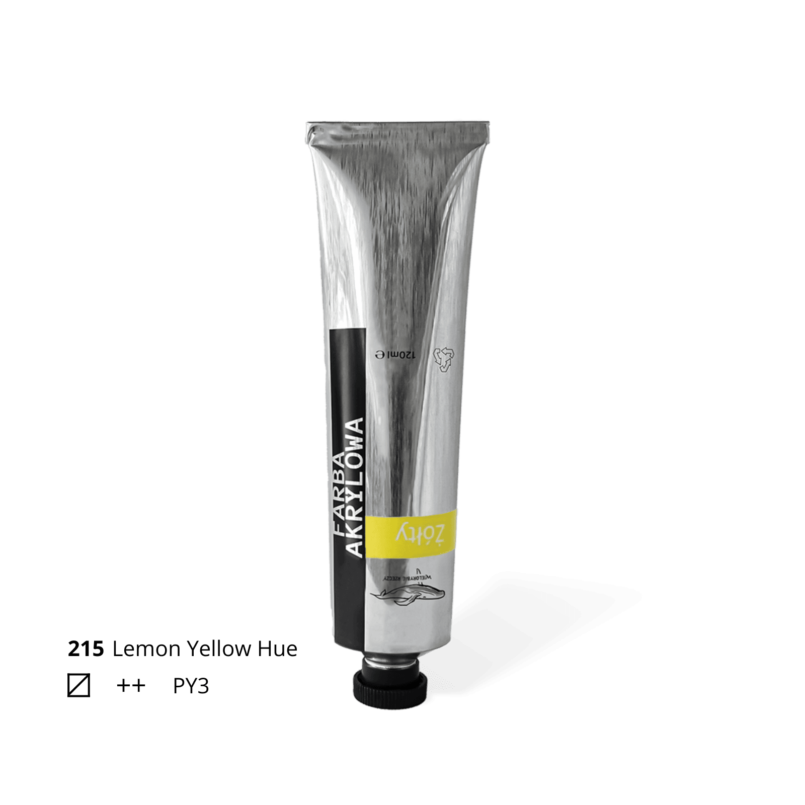 farba akrylowa pro zolta yellow hue metalowa tubka wielorybie rzeczy