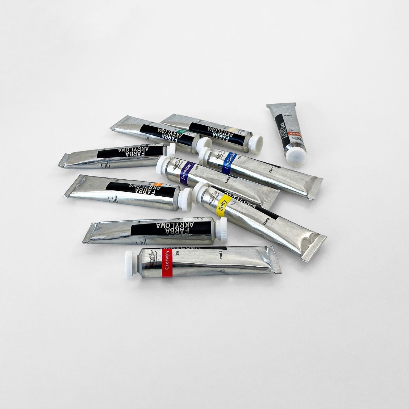 Farby akrylowe zestaw 22 ml 10 sztuk w metalowej tubce wielorybie rzeczy
