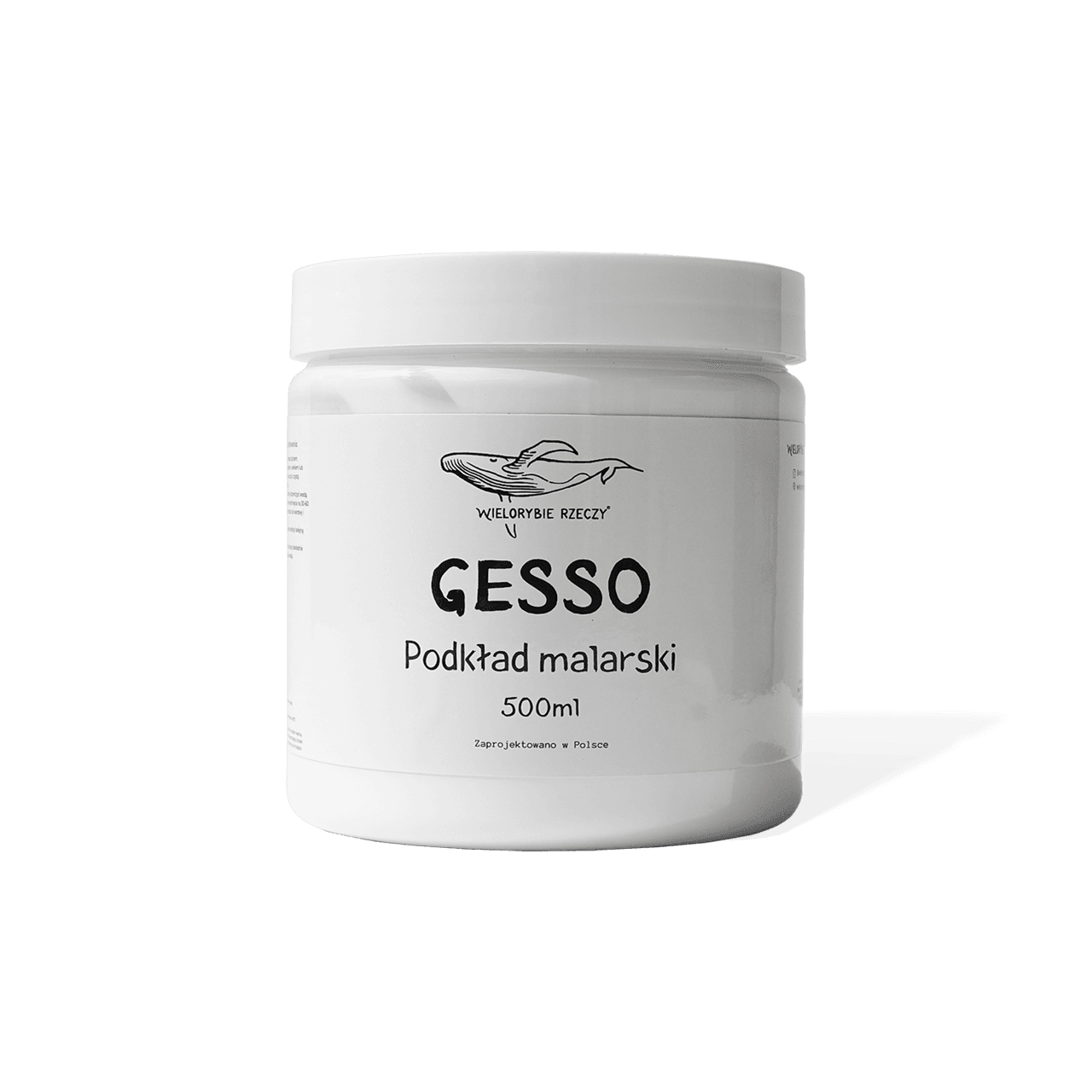Gesso białe akrylowe grunt 500 ml do przygotowania podłoża malarskiego Wielorybie Rzeczy