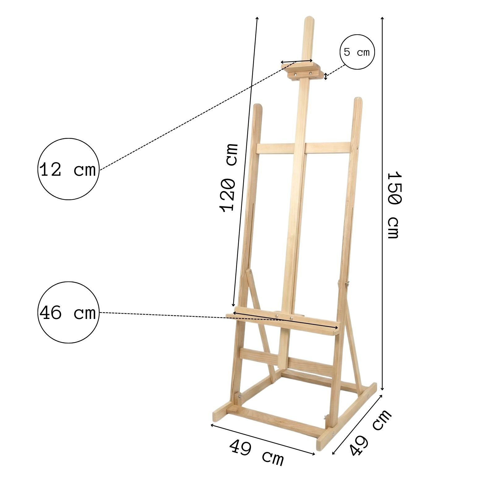 Sztaluga Drewniana Malarska Studyjna wymiary Wielorybie rzeczy