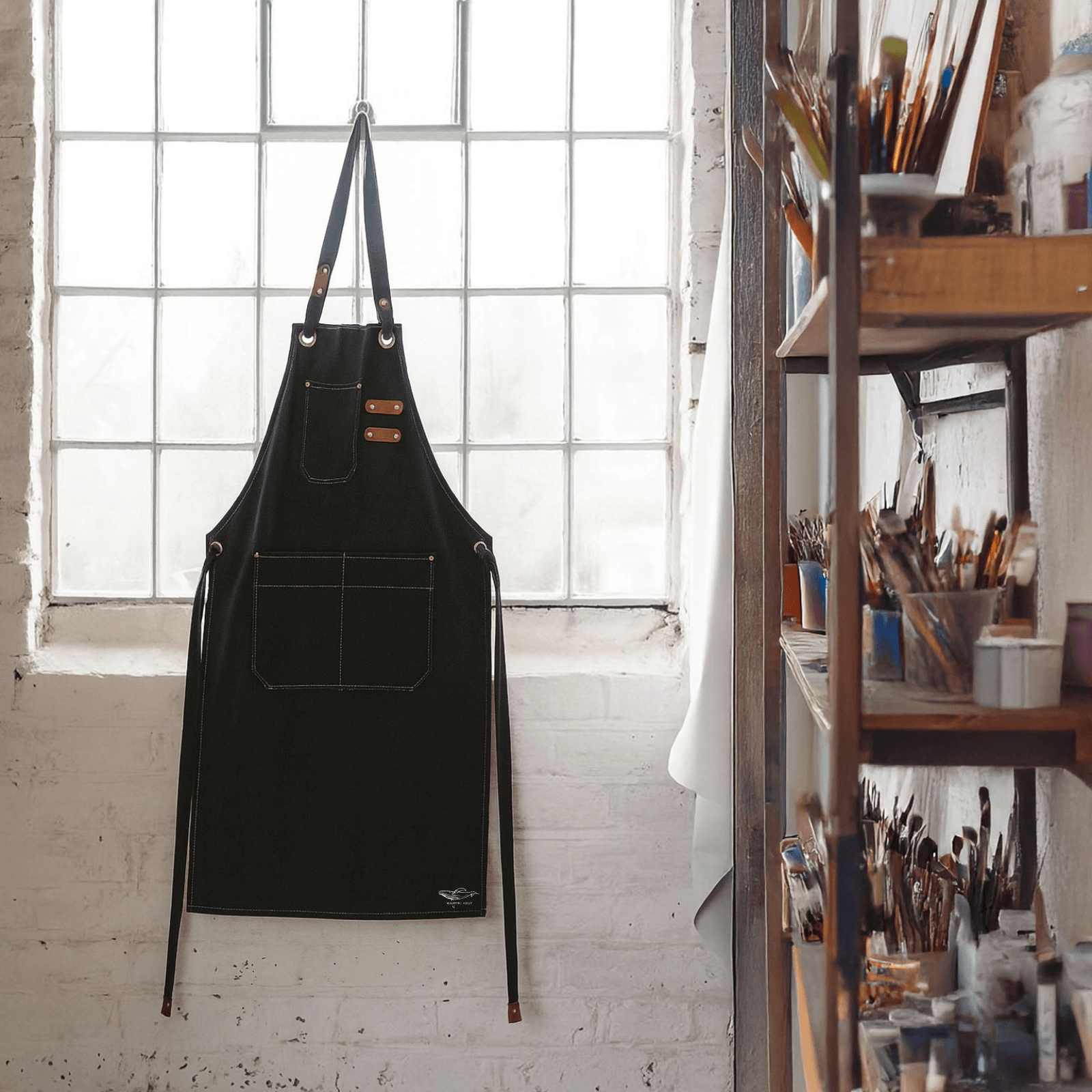 fartuch malarski do malowania artystyczny w pracowni artystycznej