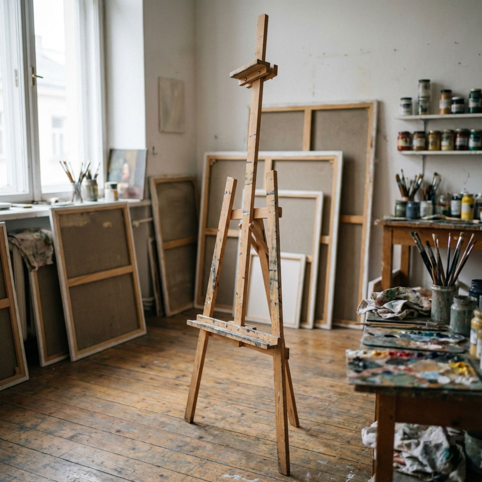 sztaluga drewniana malarska 178 cm trójnożna wielorybie rzeczy