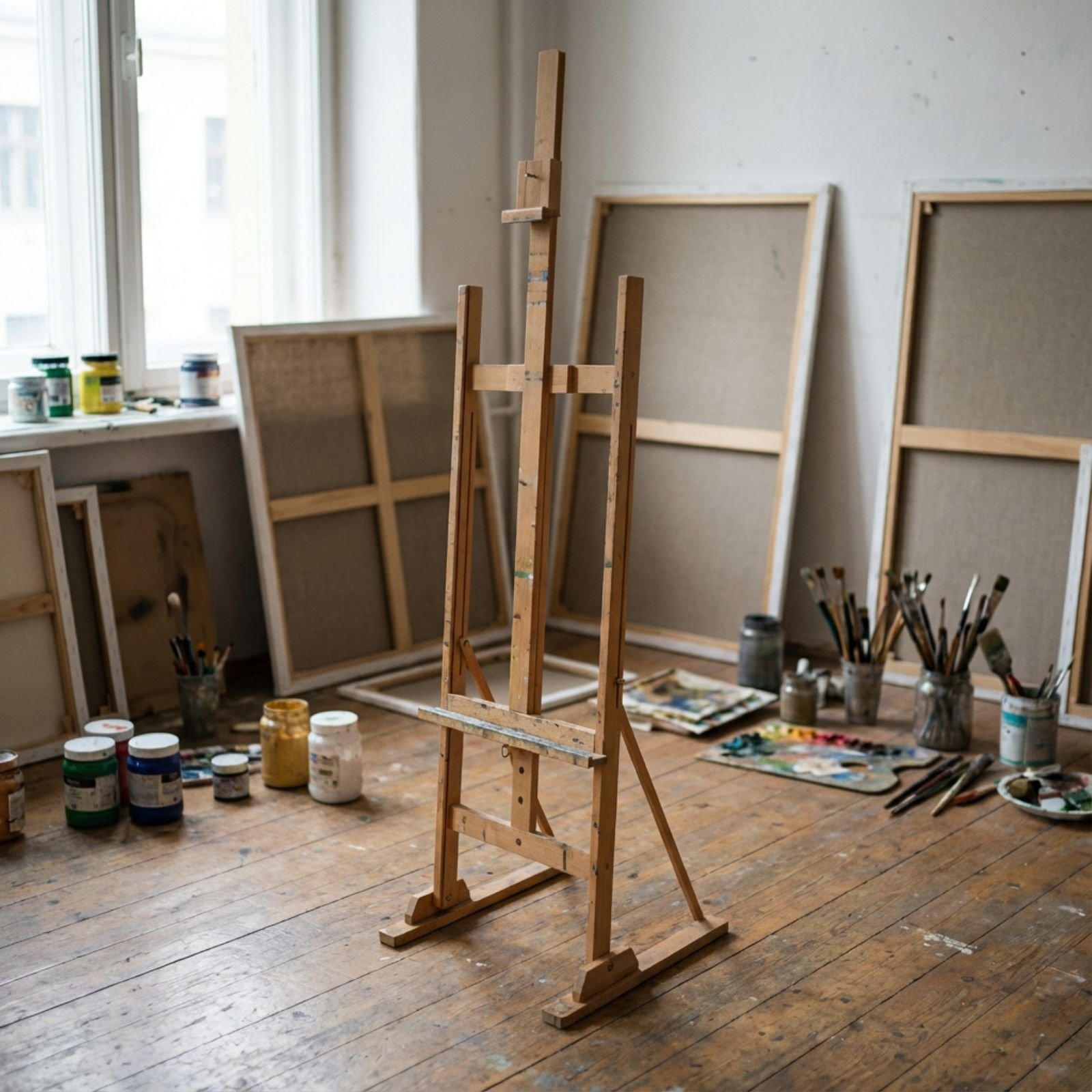 Sztaluga drewniana malarska studyjna plenerowa duża bukowa profesjonalna. Wielorybie Rzeczy