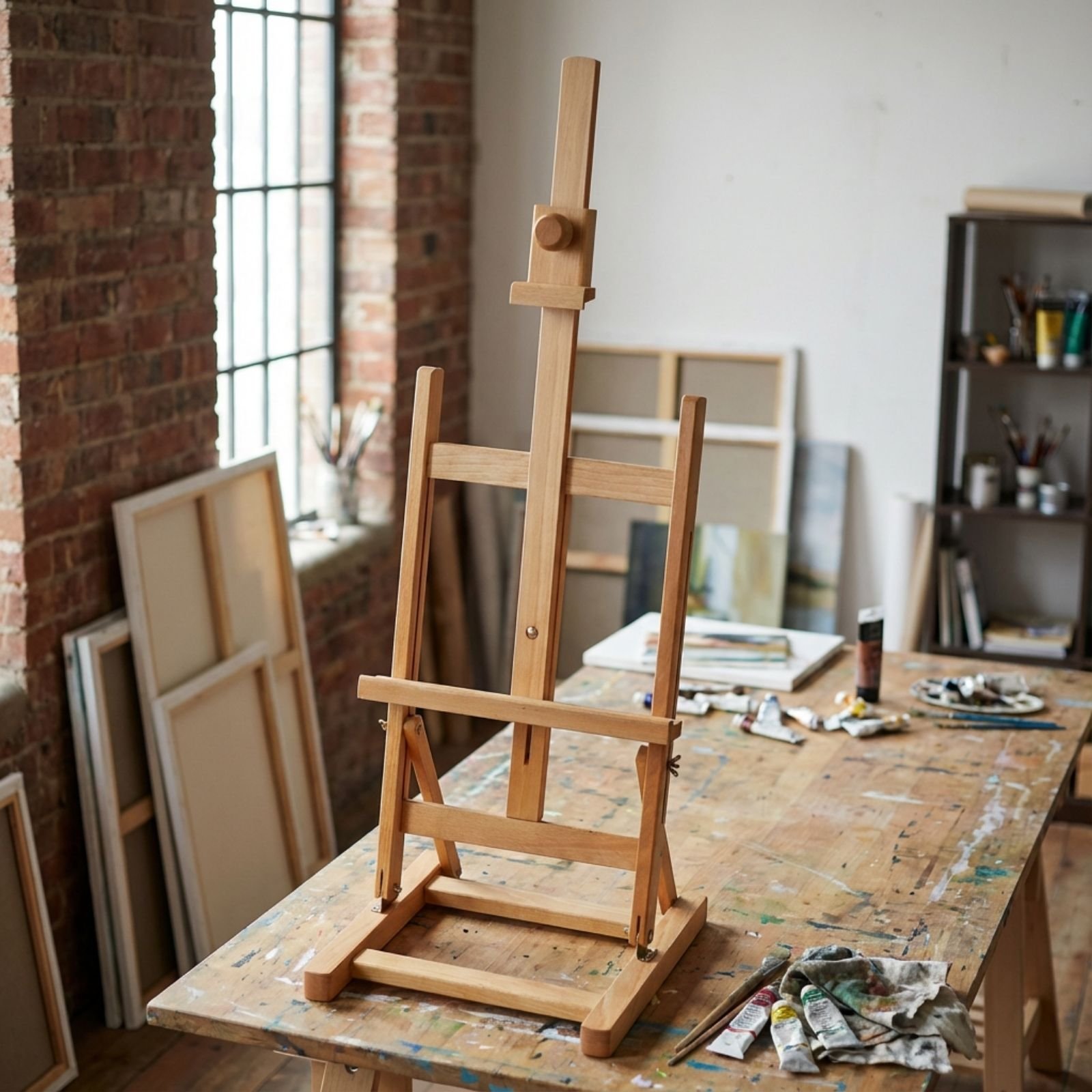 Sztaluga drewniana malarska studyjna stołowa bukowa. Wielorybie Rzeczy